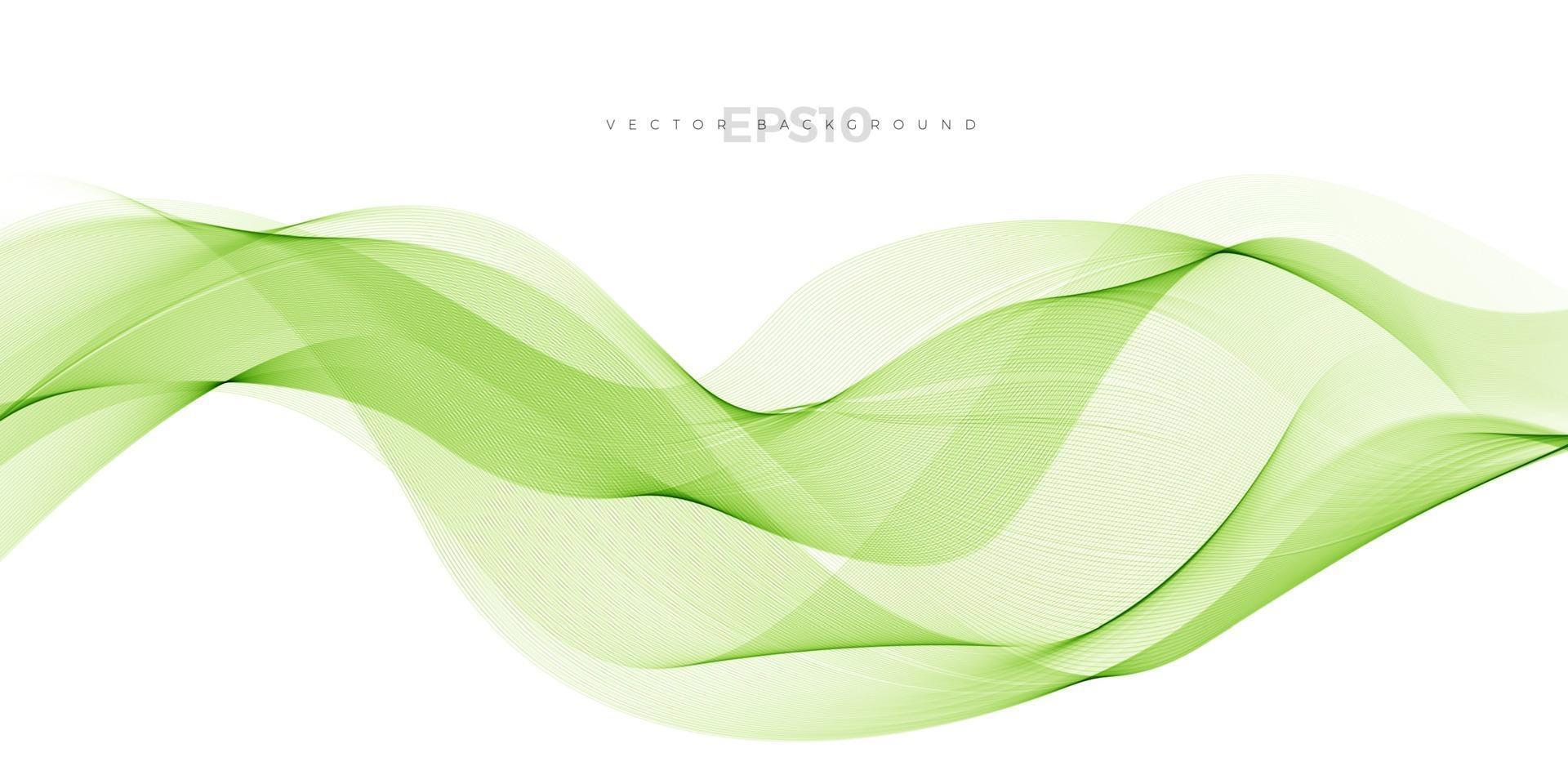 Abstract green line wave vector background.