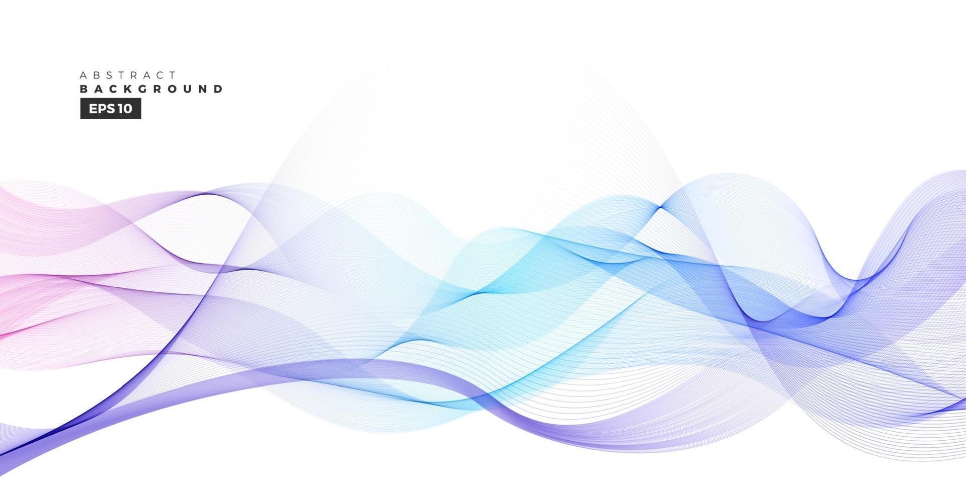 Abstract blue line wave background vector