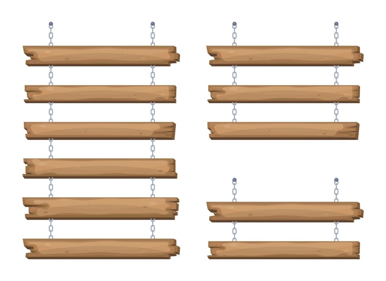 letreros de madera colgando de la cadena vector