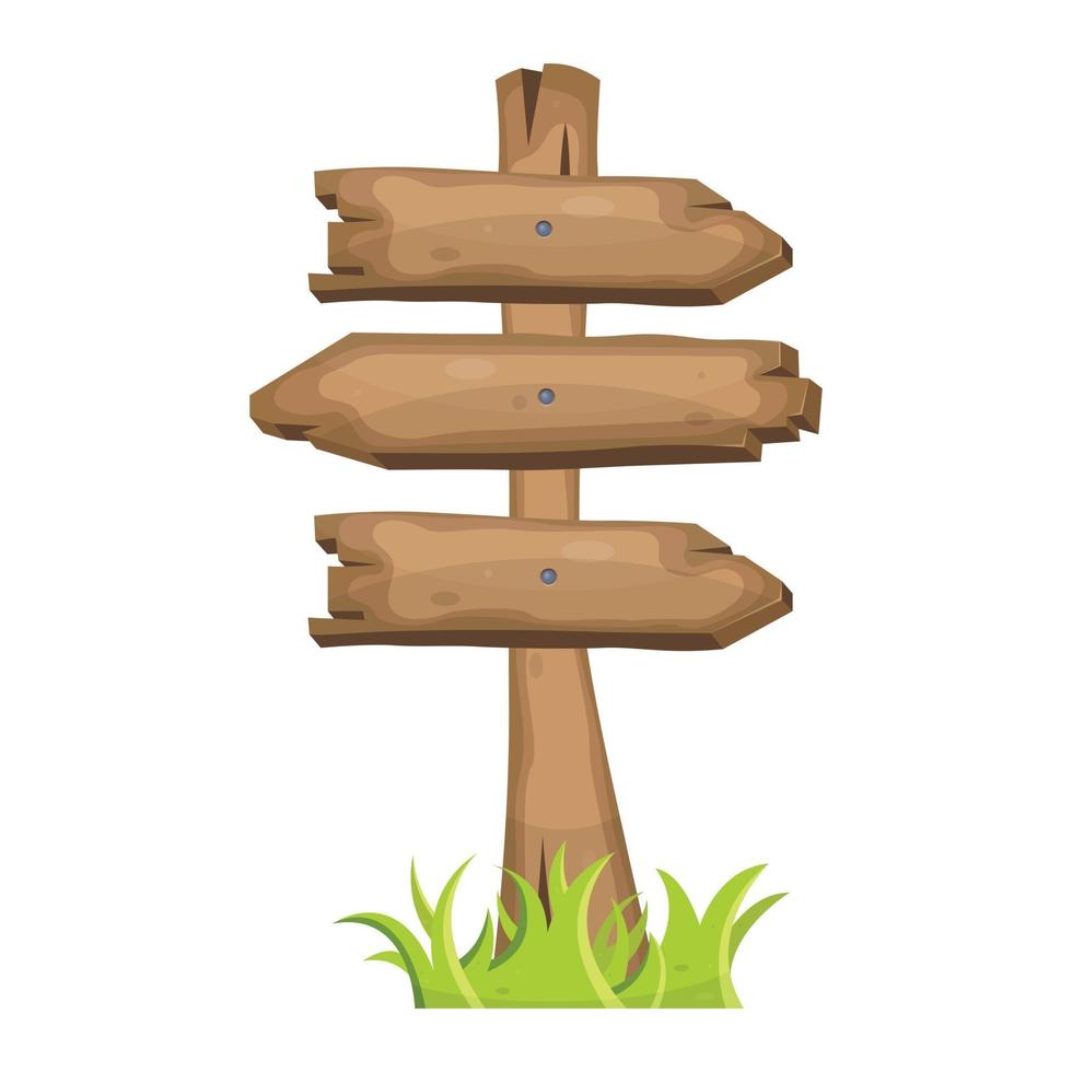 Wood stake with direction signs vector