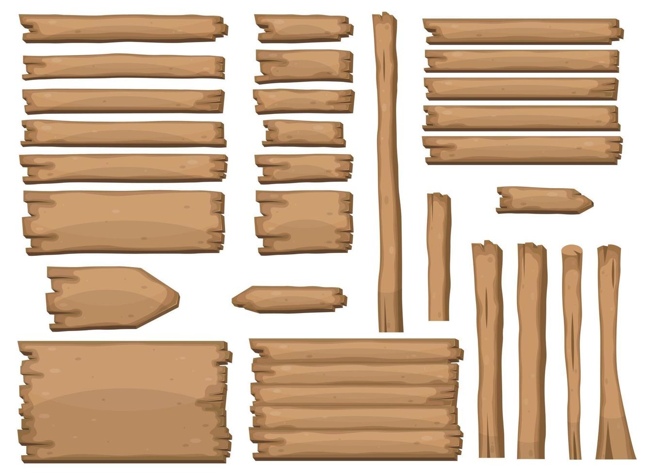 tablones de madera en estilo de dibujos animados vector