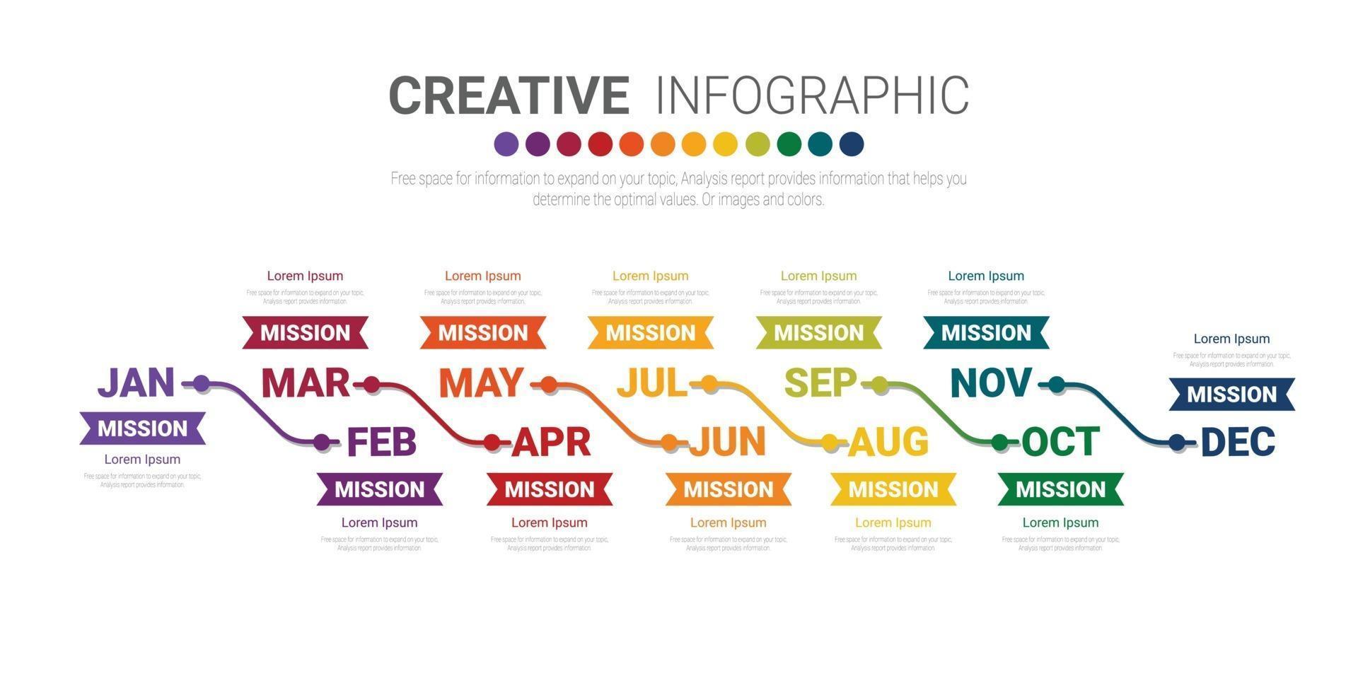 infographics all month planner design vector