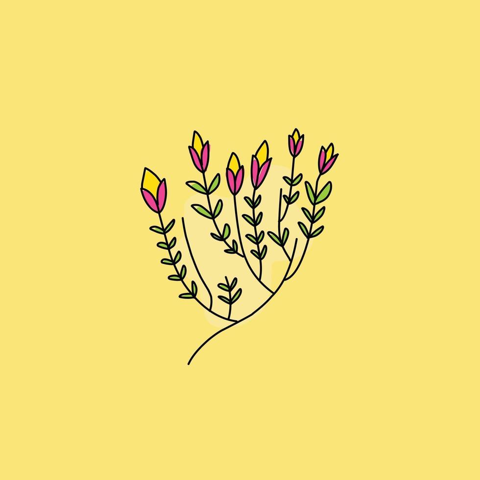 hand drawing flower design vector