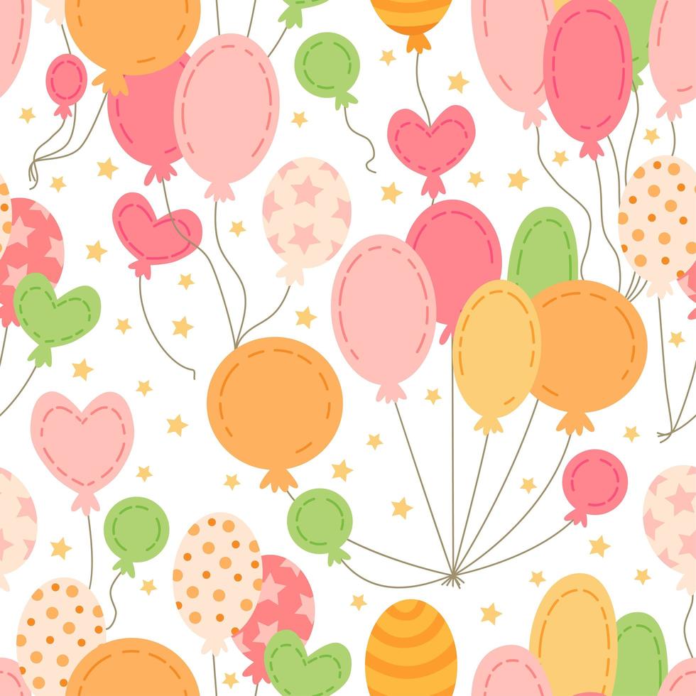 Pattern with colorful balloons. For birthday party vector