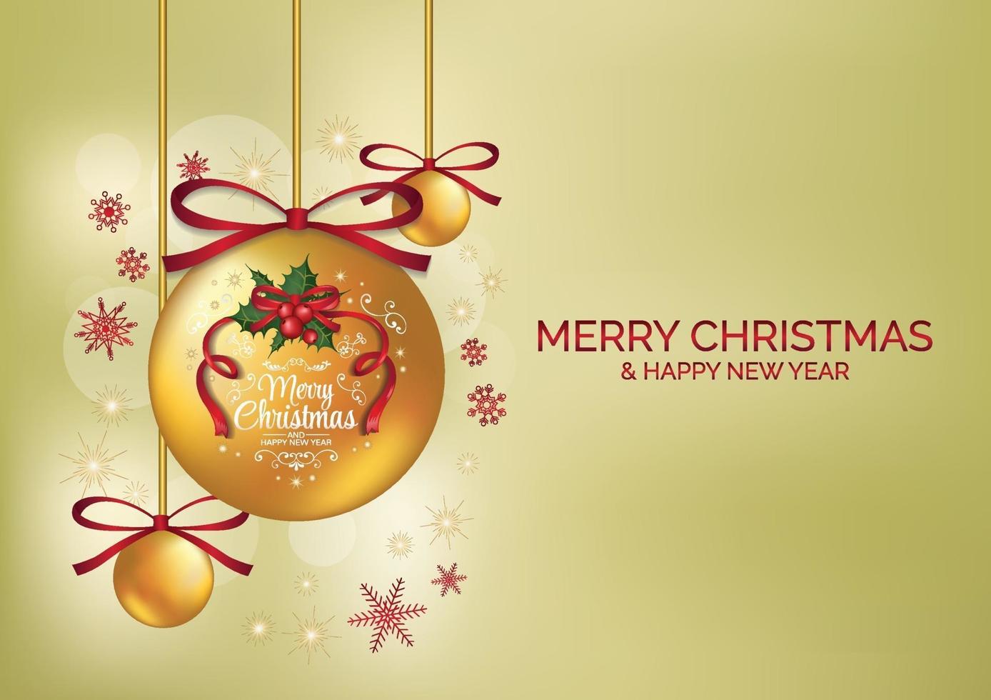 merry christmas art vector gold rectangle background