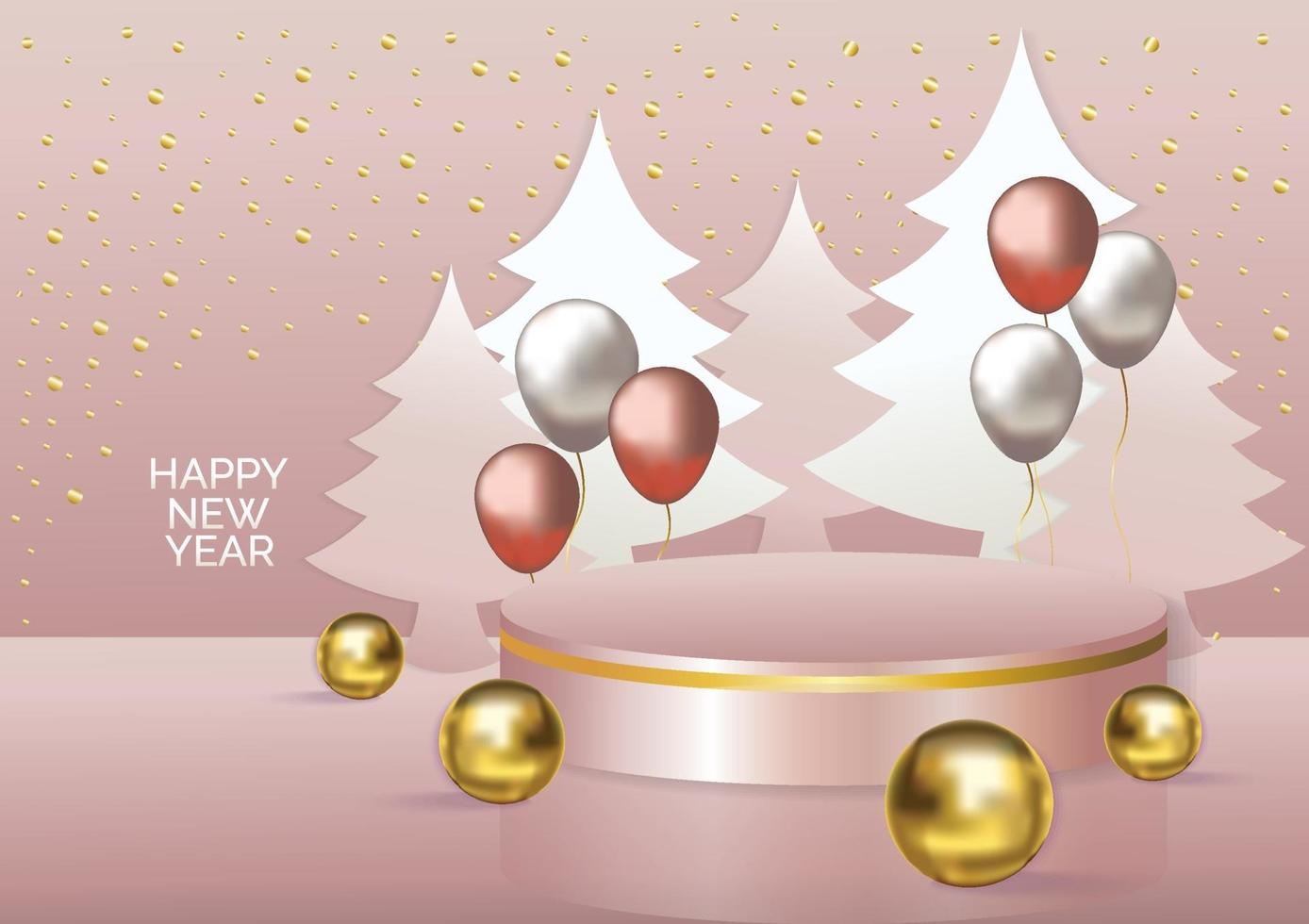 new year display podium art background vector