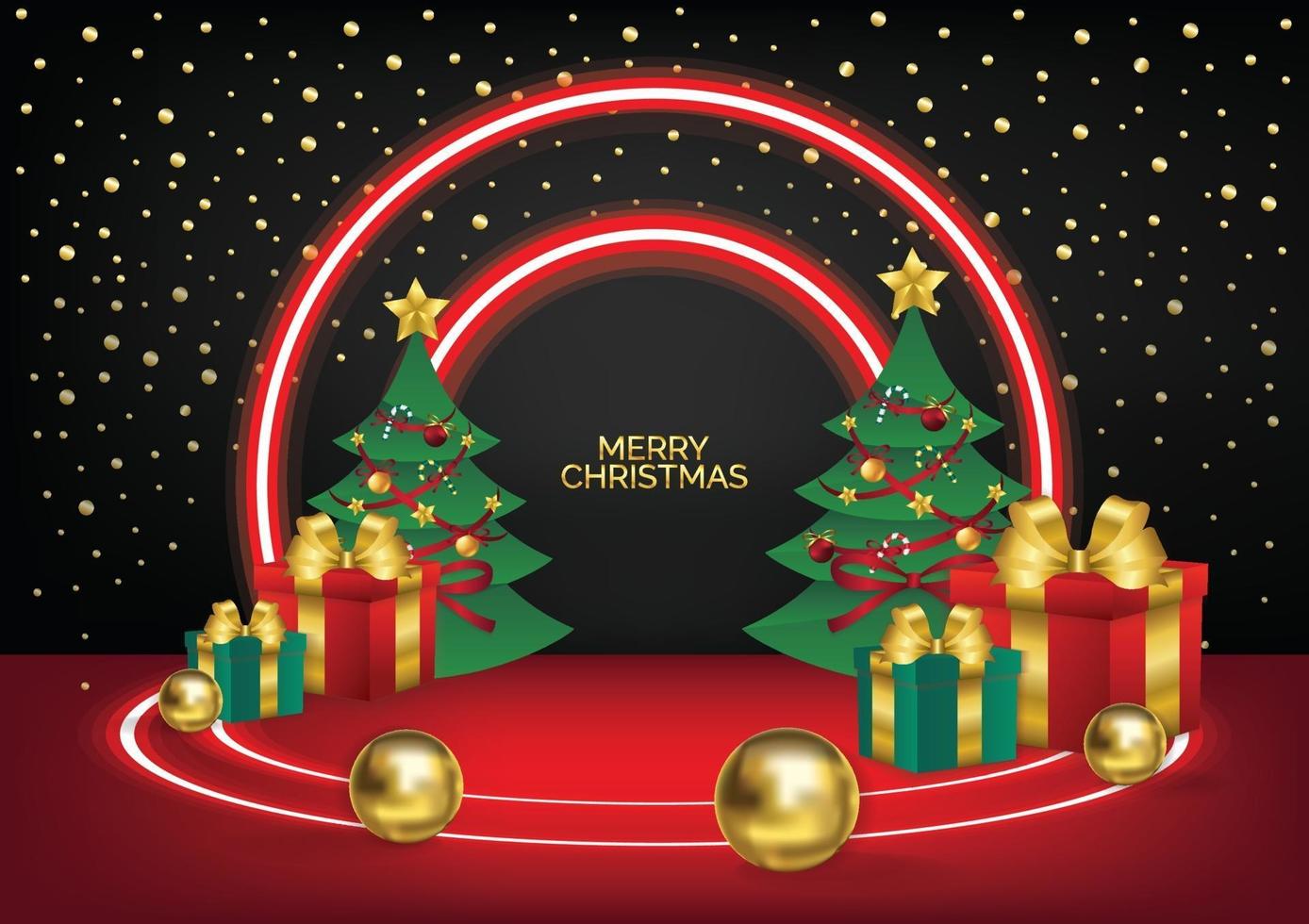 red neon christmas display vector