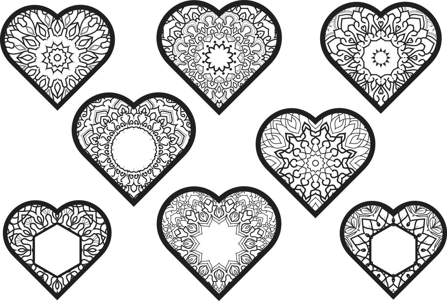 Mandala monogram Vector Love Elements heart