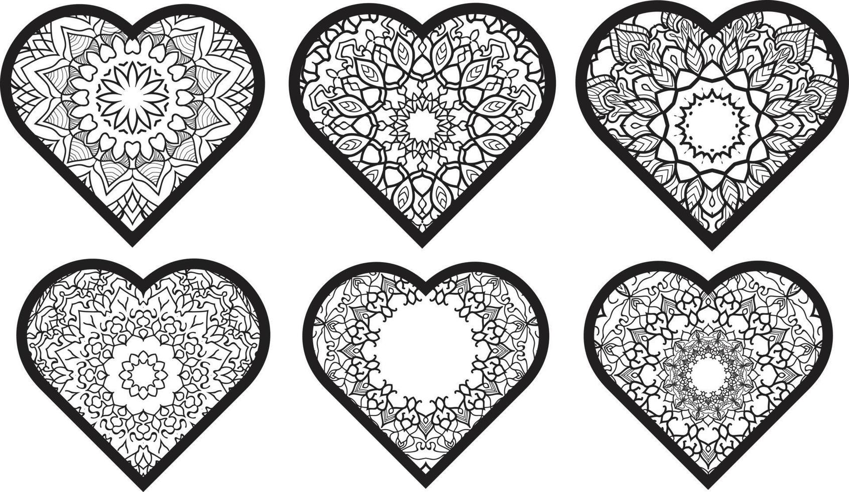 Cute Love Doodles Heart Frame Set Free Vector