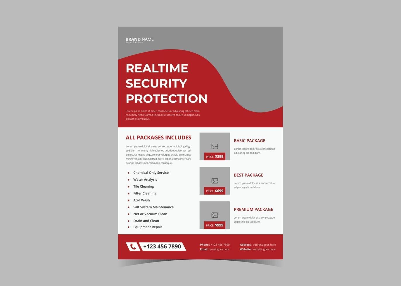 Real-time security camera flyer design vector