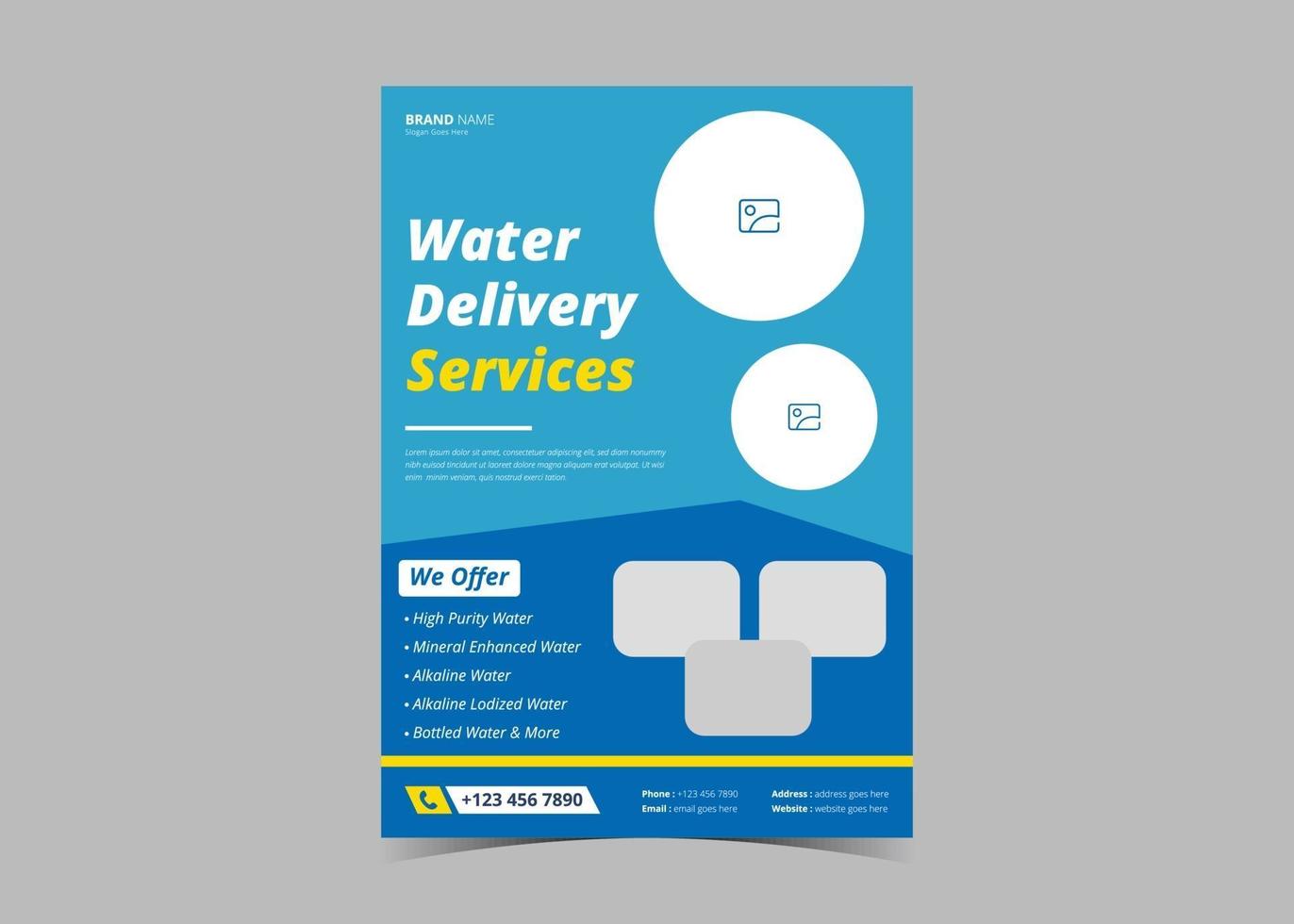 Pure water flyer design template vector