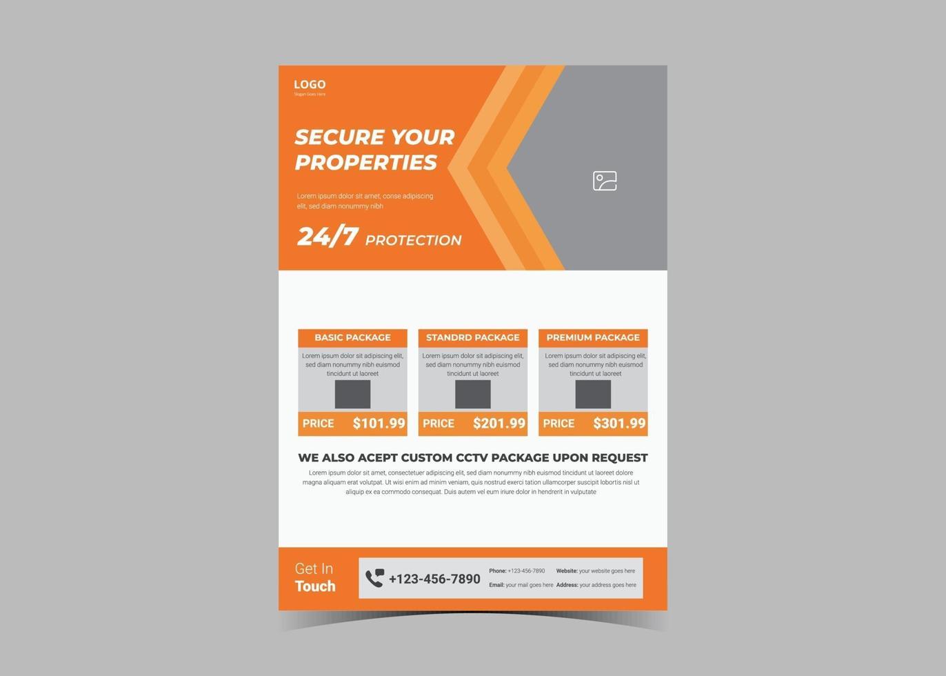 Real-time security camera flyer design vector