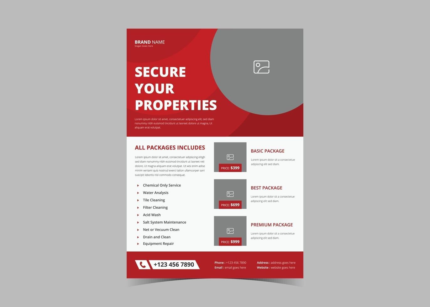 Real-time security camera flyer design vector