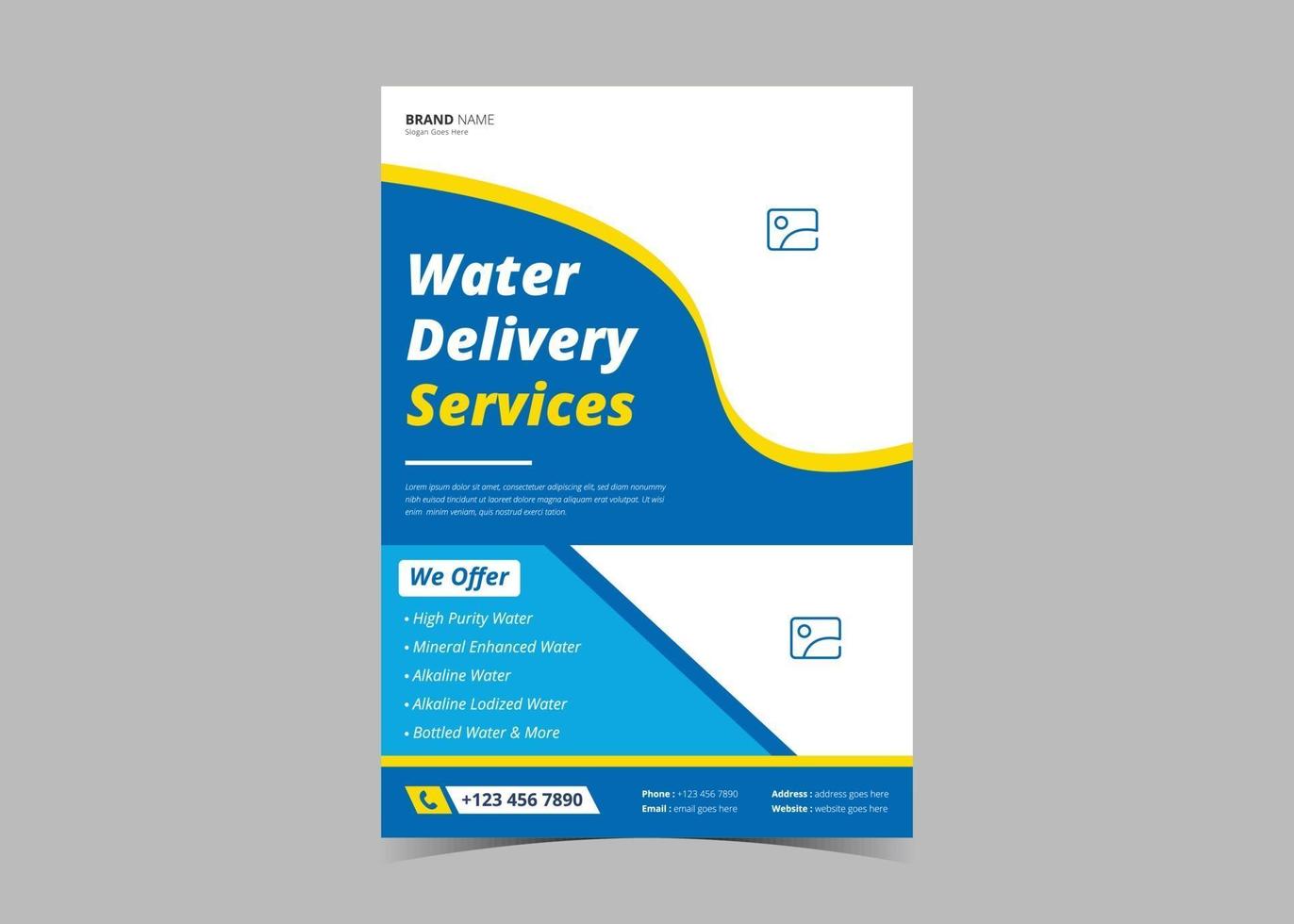 Pure water flyer design template vector