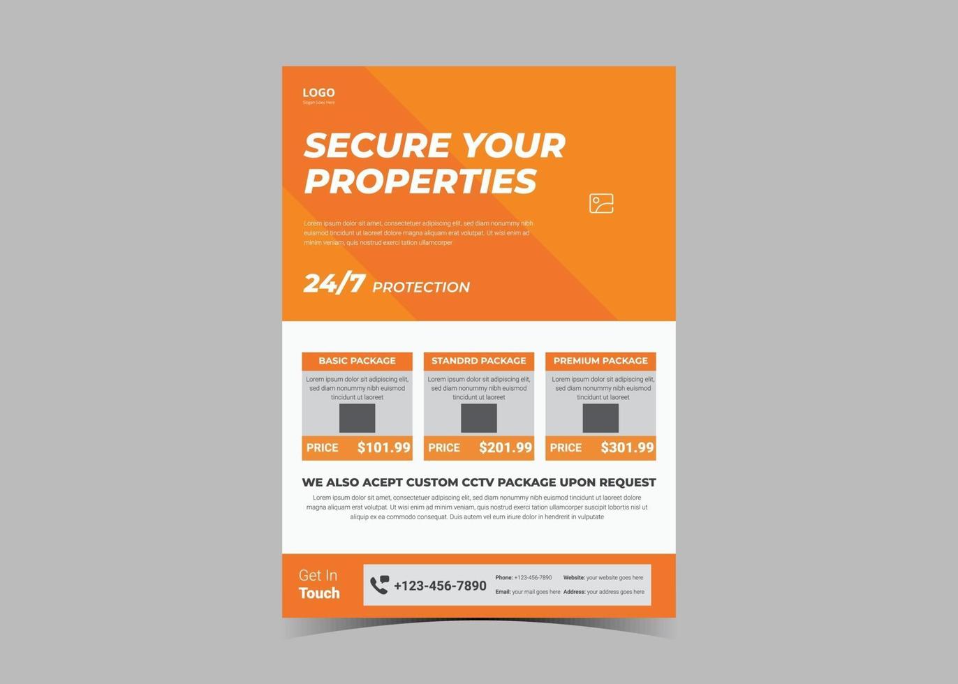Real-time security camera flyer design vector