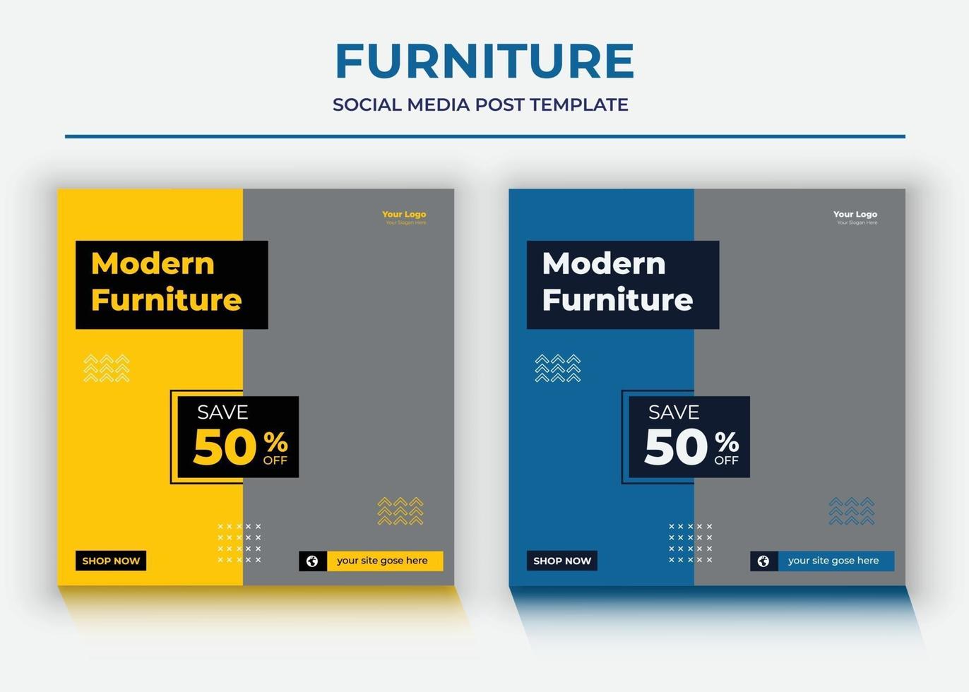 plantilla de publicación de redes sociales de muebles vector