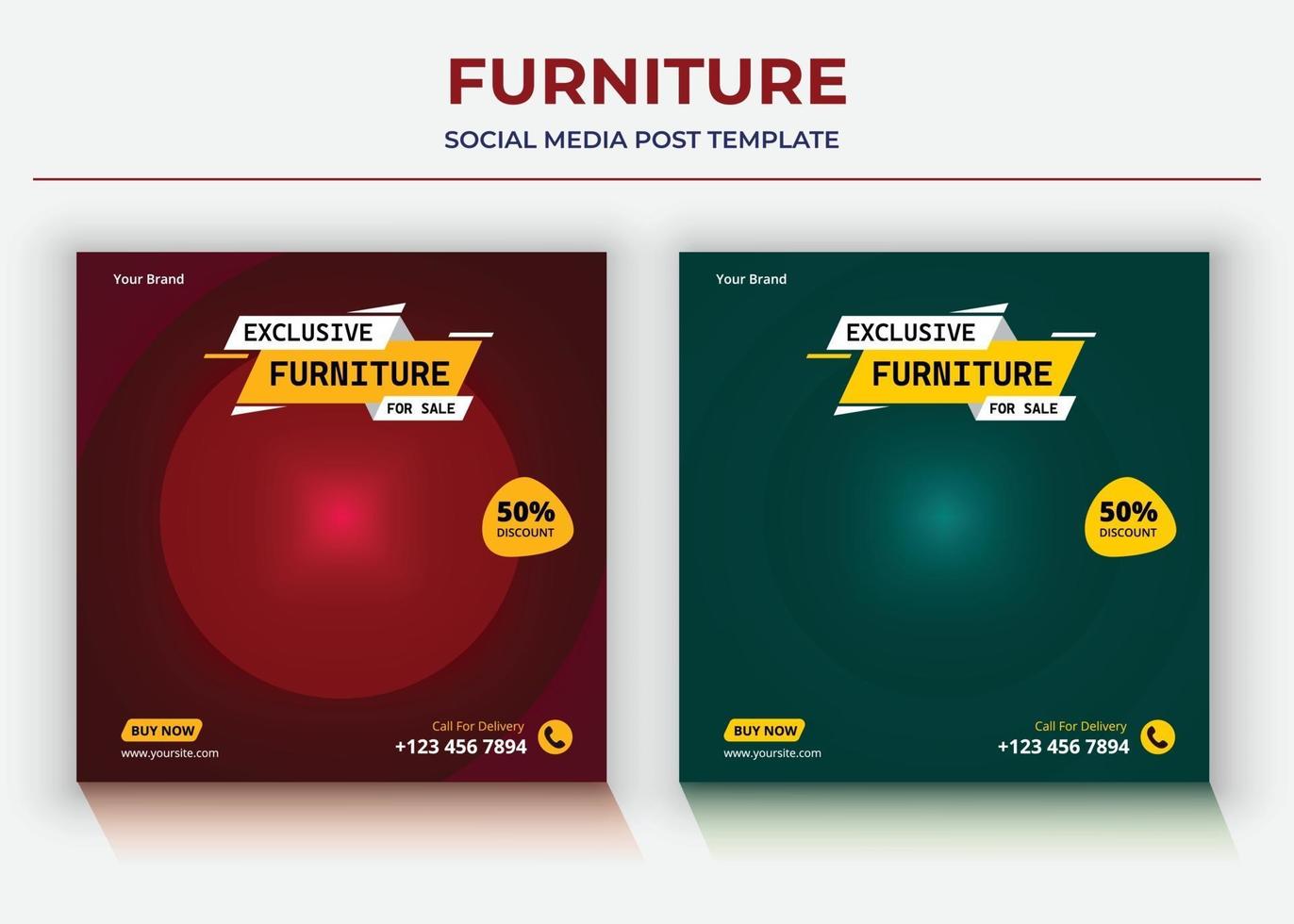 Furniture Social Media post Template vector