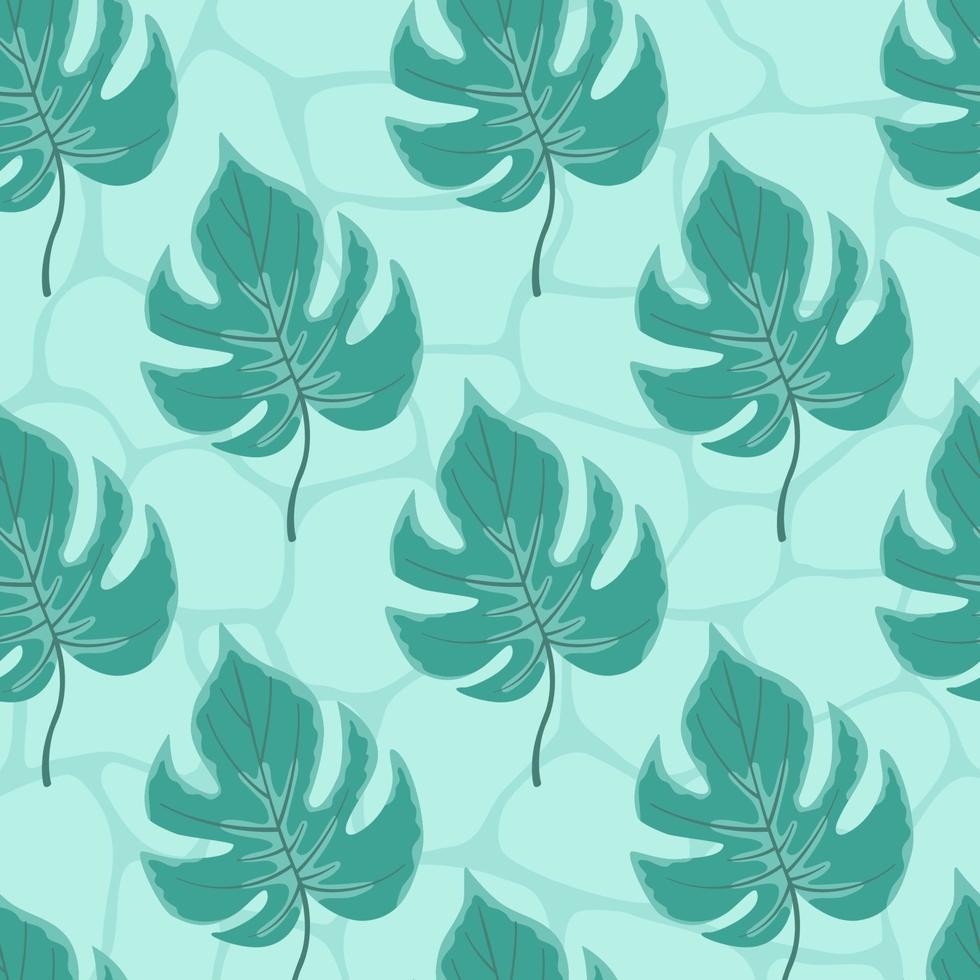 Tropical Texana Leaves Seamless Pattern vector