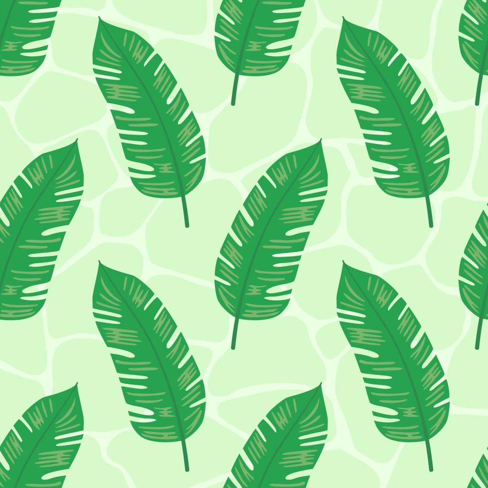 Banana Leaves Continuous Seamless Pattern vector