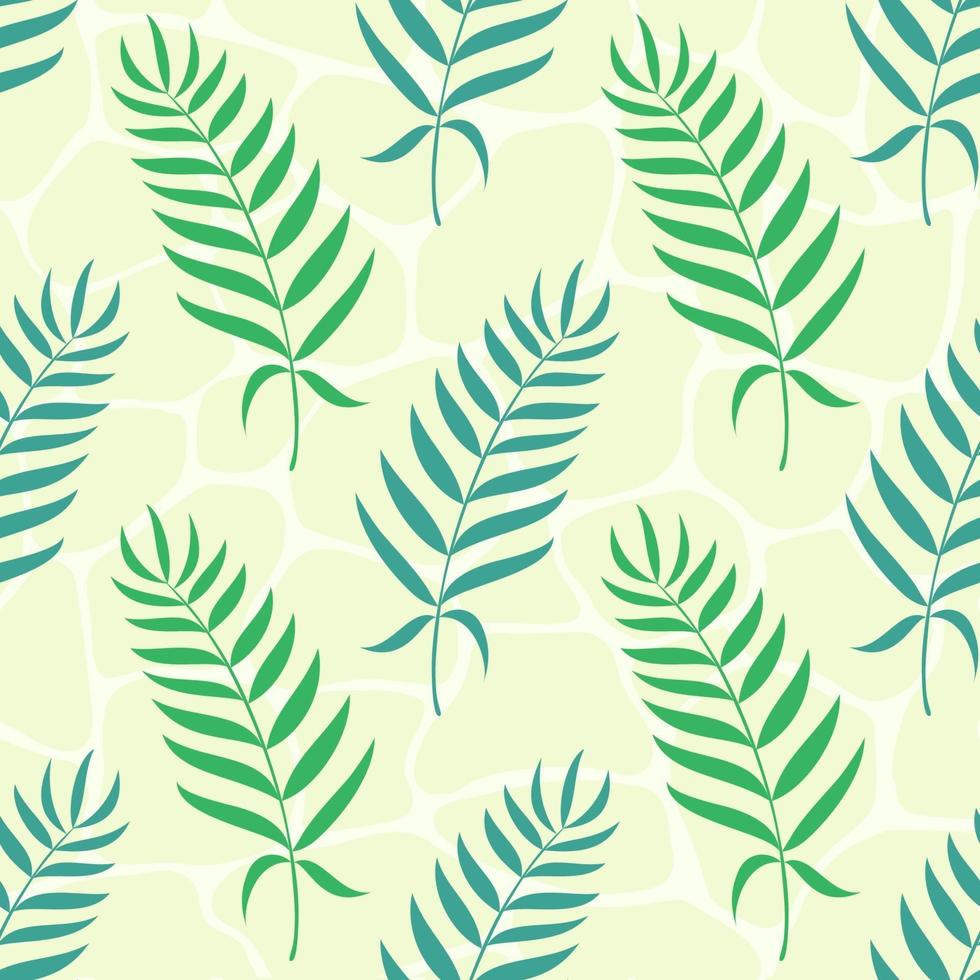 Palm Leaves Continuous Seamless Pattern vector