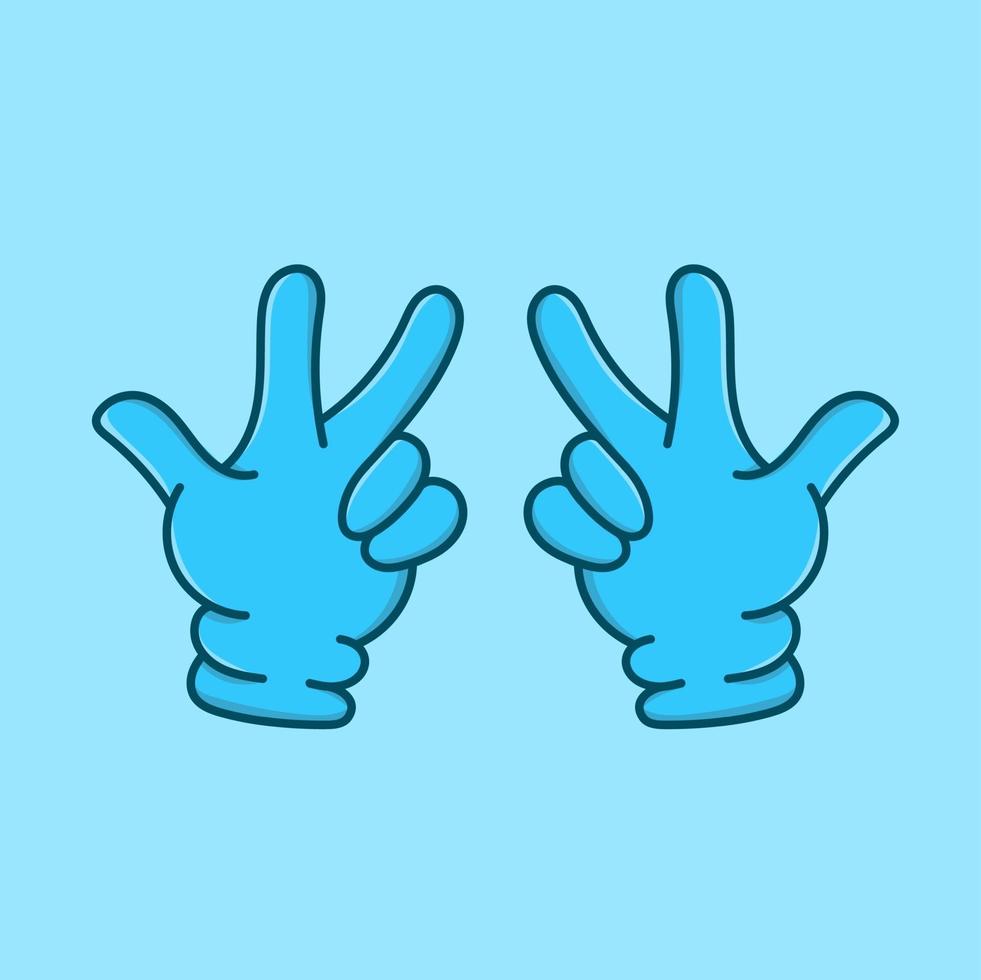 Blue gloves finger isolated vector illustration. medical glove element