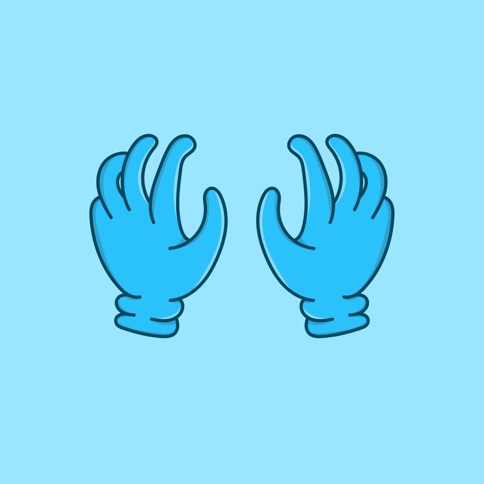 Blue gloves finger isolated vector illustration. medical glove element
