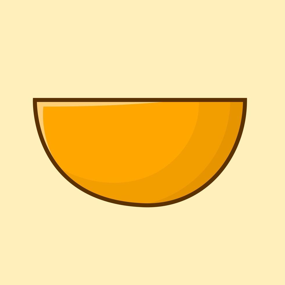 Sliced orange isolated illustration vector with outline cartoon style