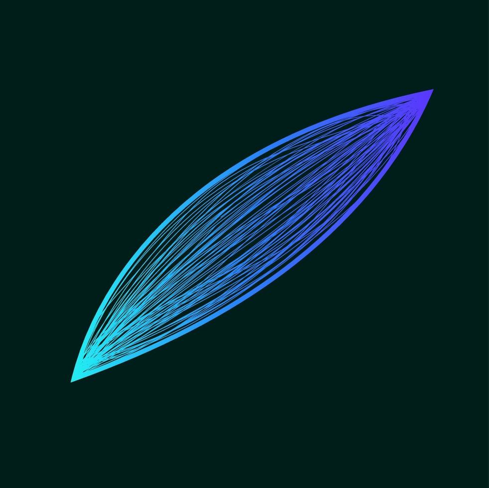Abstract blue gradient wavy lines isolated vector element design