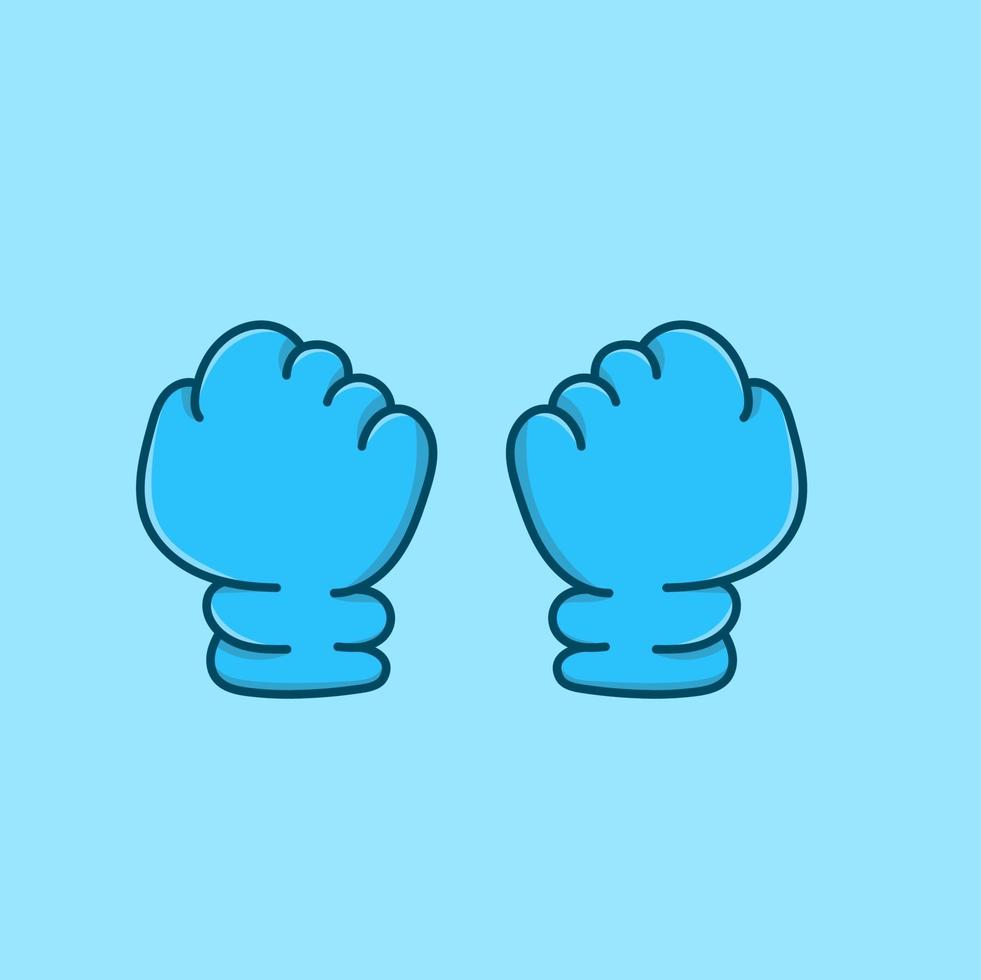 Blue gloves finger isolated vector illustration. medical glove element