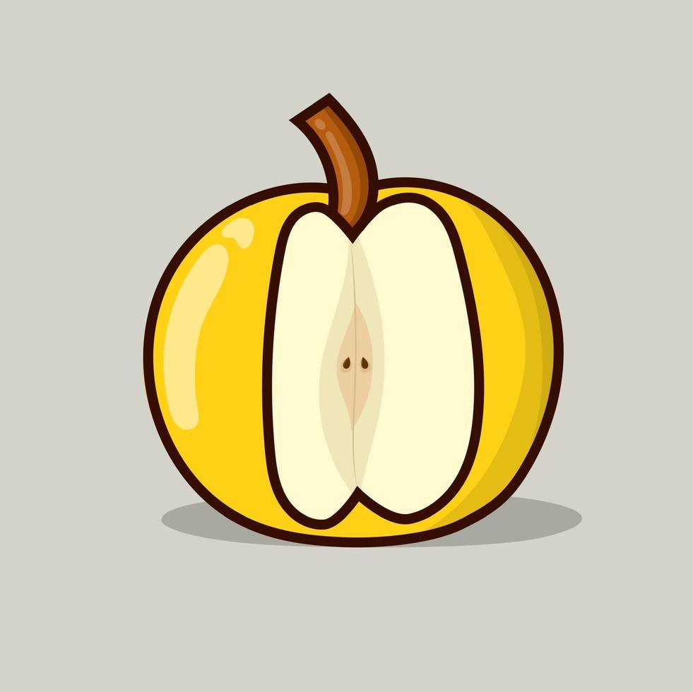 Yellow apple isolated vector illustration