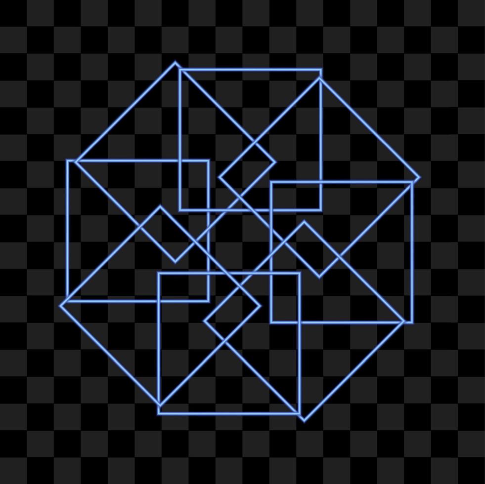Abstract blue shining geometric shape isolated vector like symbol