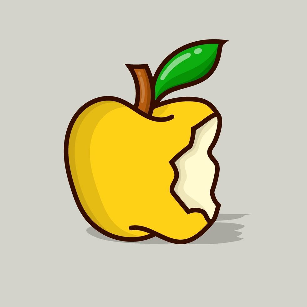 Yellow apple isolated vector illustration