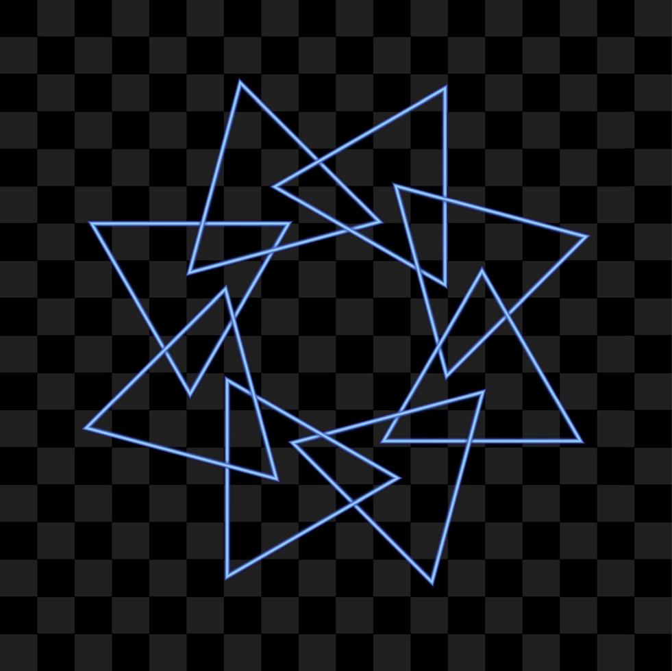 Abstract blue shining geometric shape isolated vector like symbol
