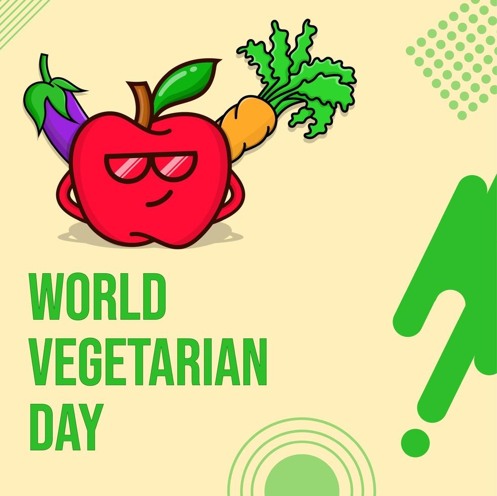 World vegetarian vegan day isolated vector illustration