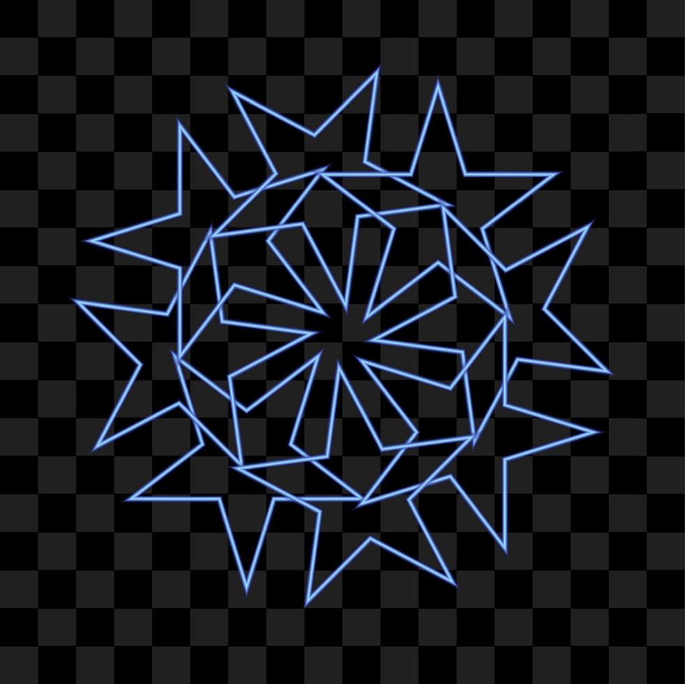 Abstract blue shining geometric shape isolated vector like symbol