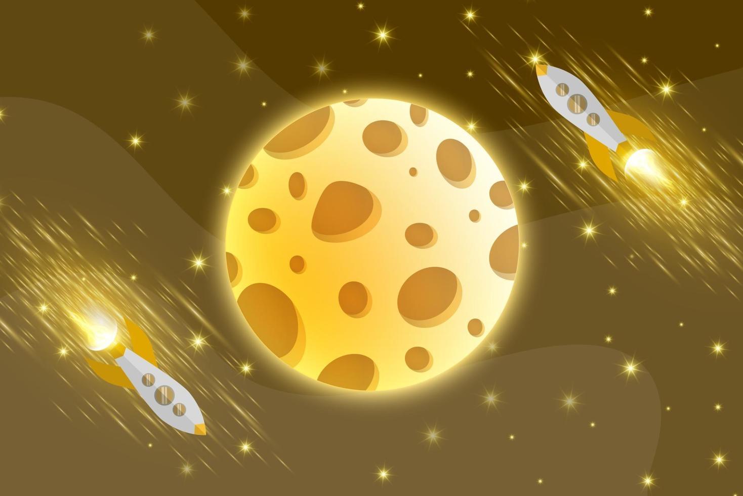 Fondos de galaxia de planeta amarillo claro con fondo marrón planetario vector