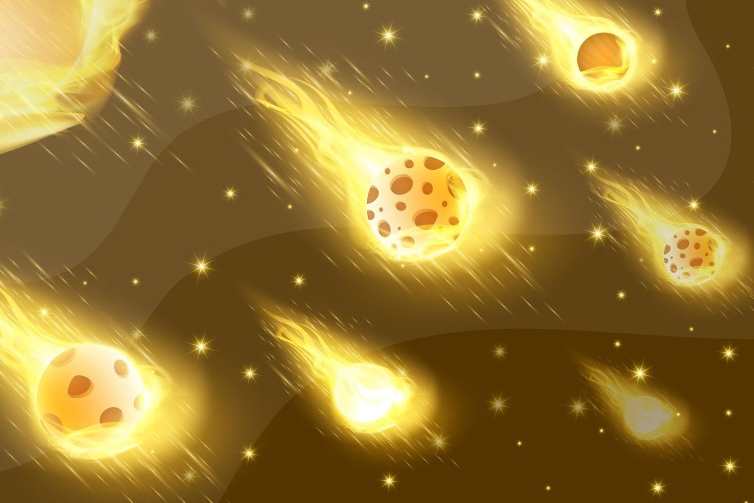 Fondos de galaxia de planeta amarillo claro con fondo marrón planetario vector