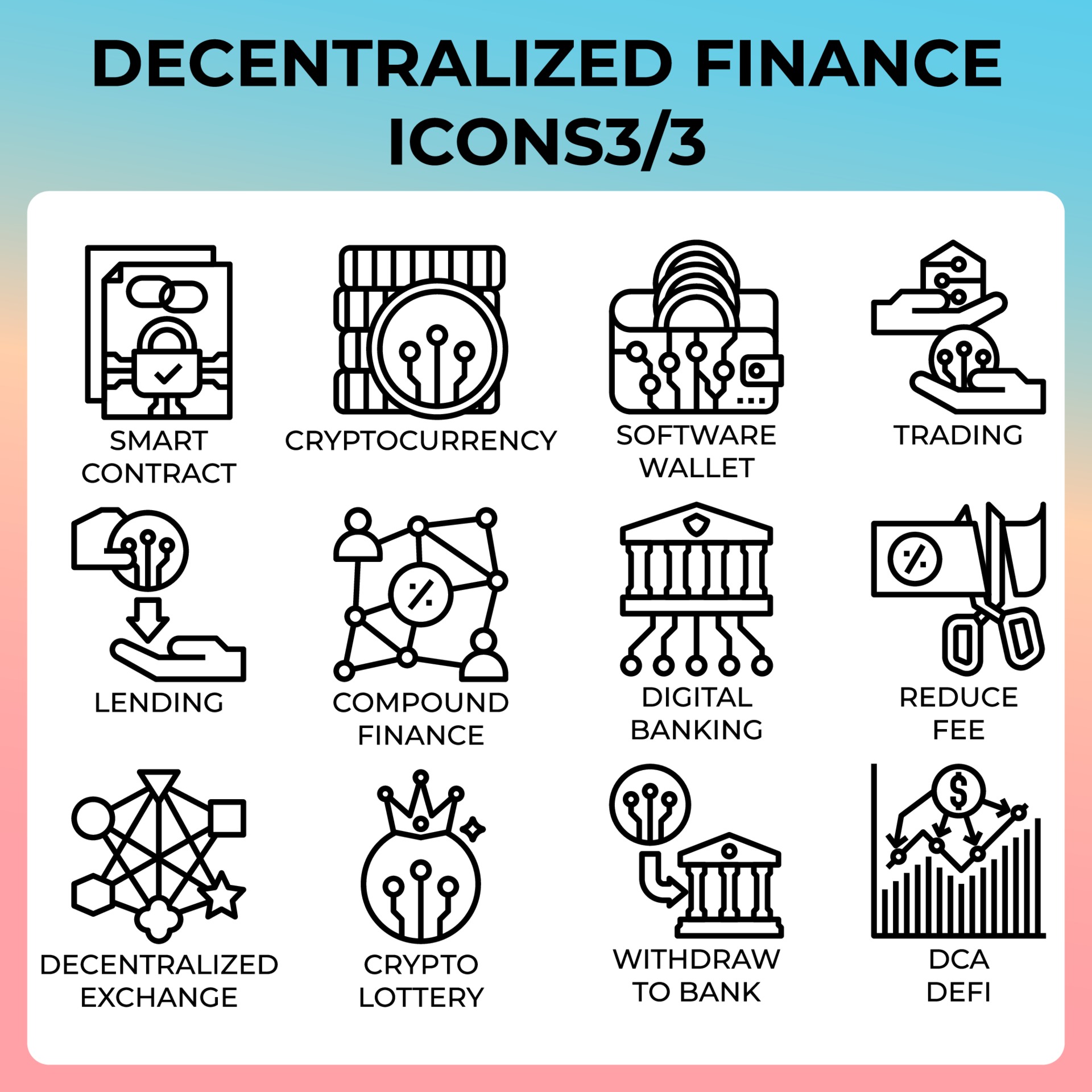 DeFi - Decentralized finance icon set 3354768 Vector Art at Vecteezy