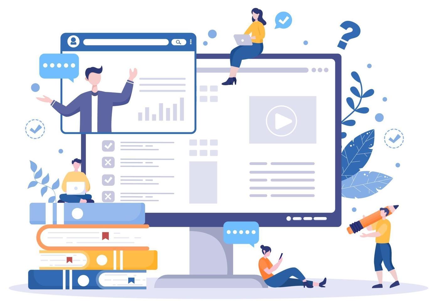 Business Online Training, Seminar or Courses Background Illustration