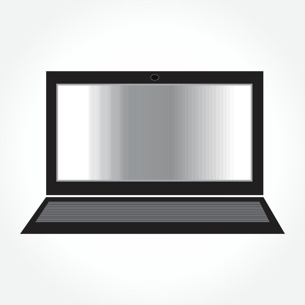 vector de material de ilustración de icono blanco y negro de laptop