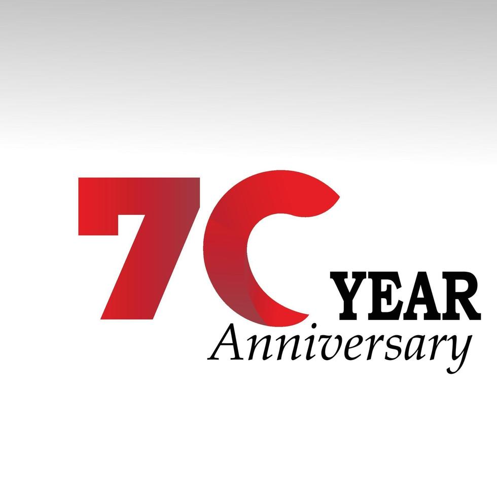 70 Year Anniversary Elegant Vector Template Design Illustration