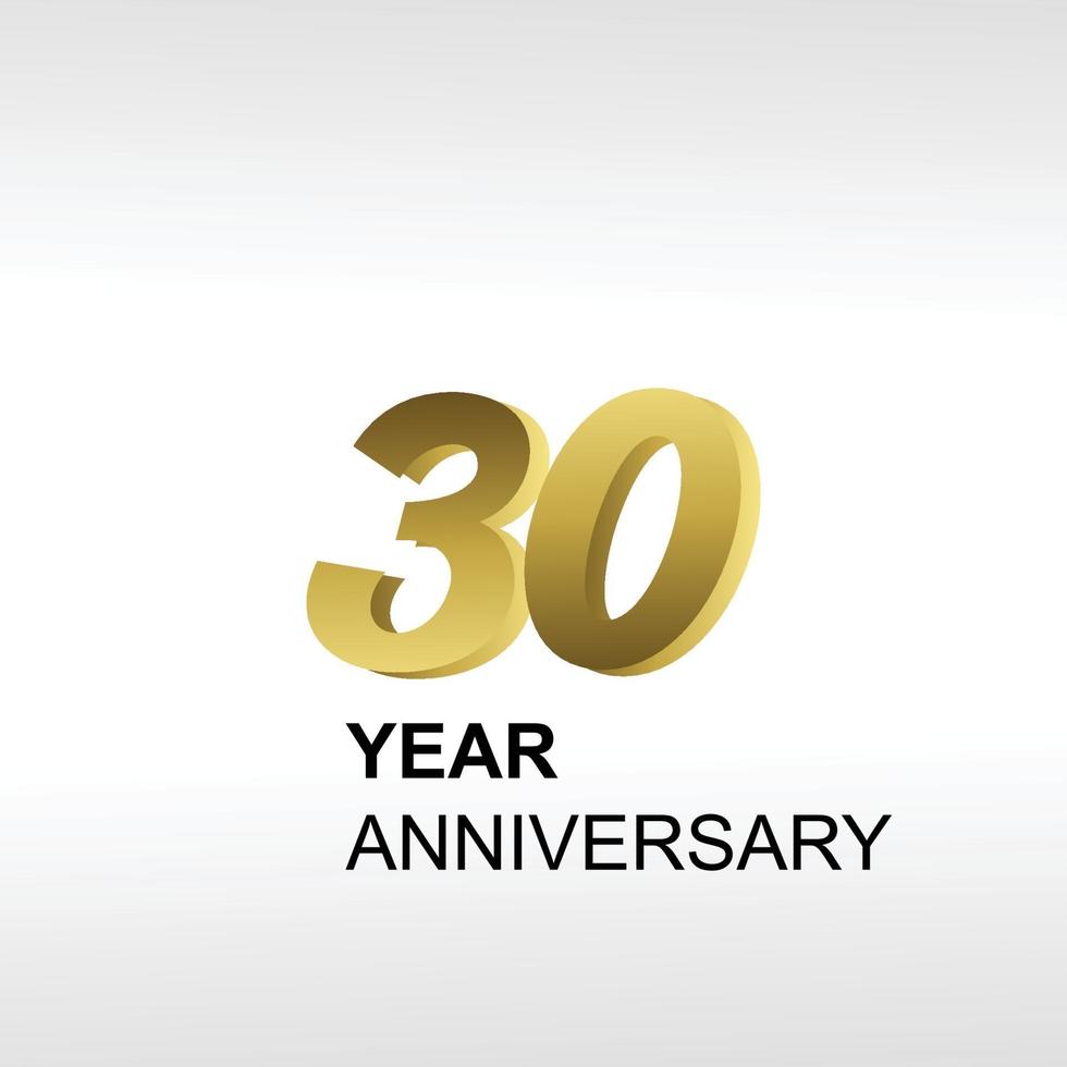 30 Year Anniversary Elegant Vector Template Design Illustration