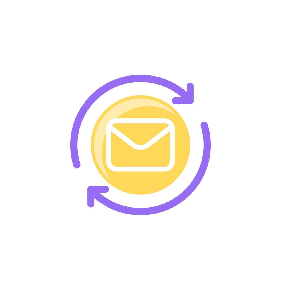 resend mail, email icon on white vector