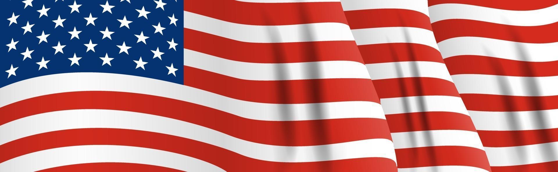 bandera nacional de américa. agitando la bandera de Estados Unidos de cerca. vector