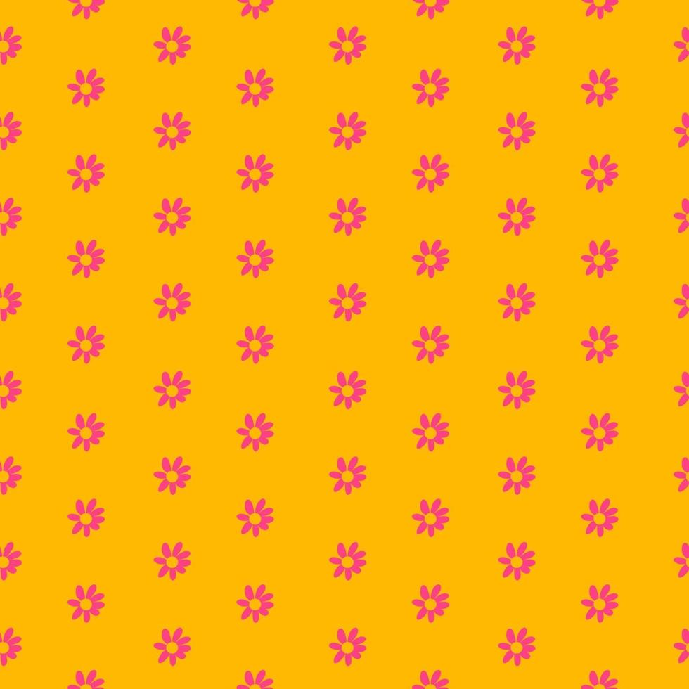 Simple Flower Seamless Pattern Background. Vector Illustration