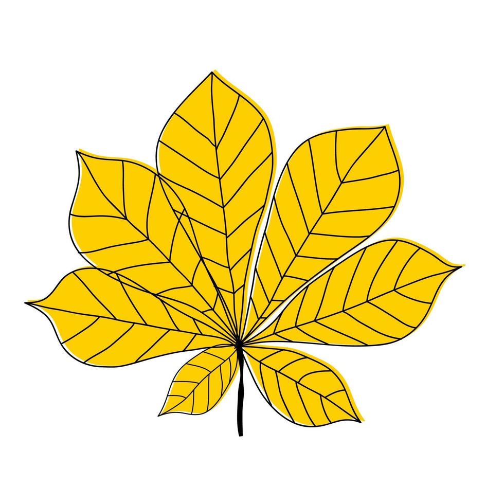 Chestnut leaf icon on white background. Vector Illustration