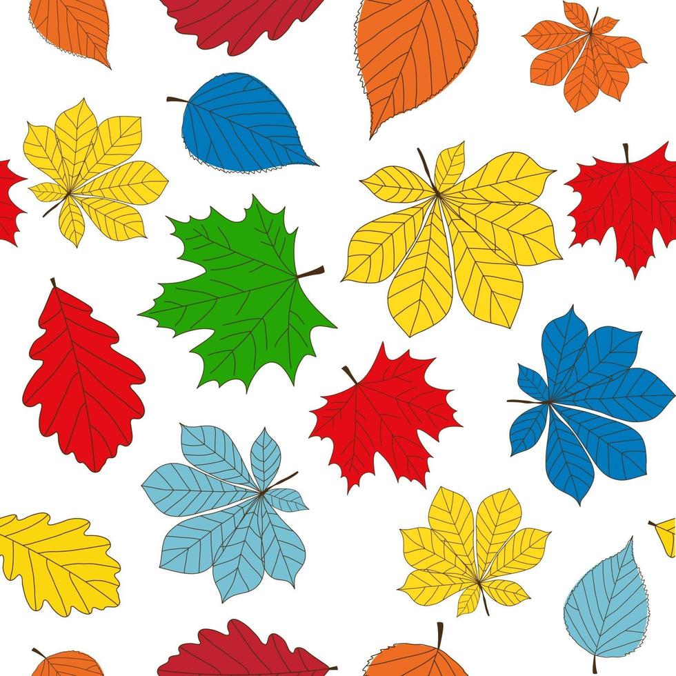 Abstract Autumn LeavesSeamless Pattern Background. Vector Illustration