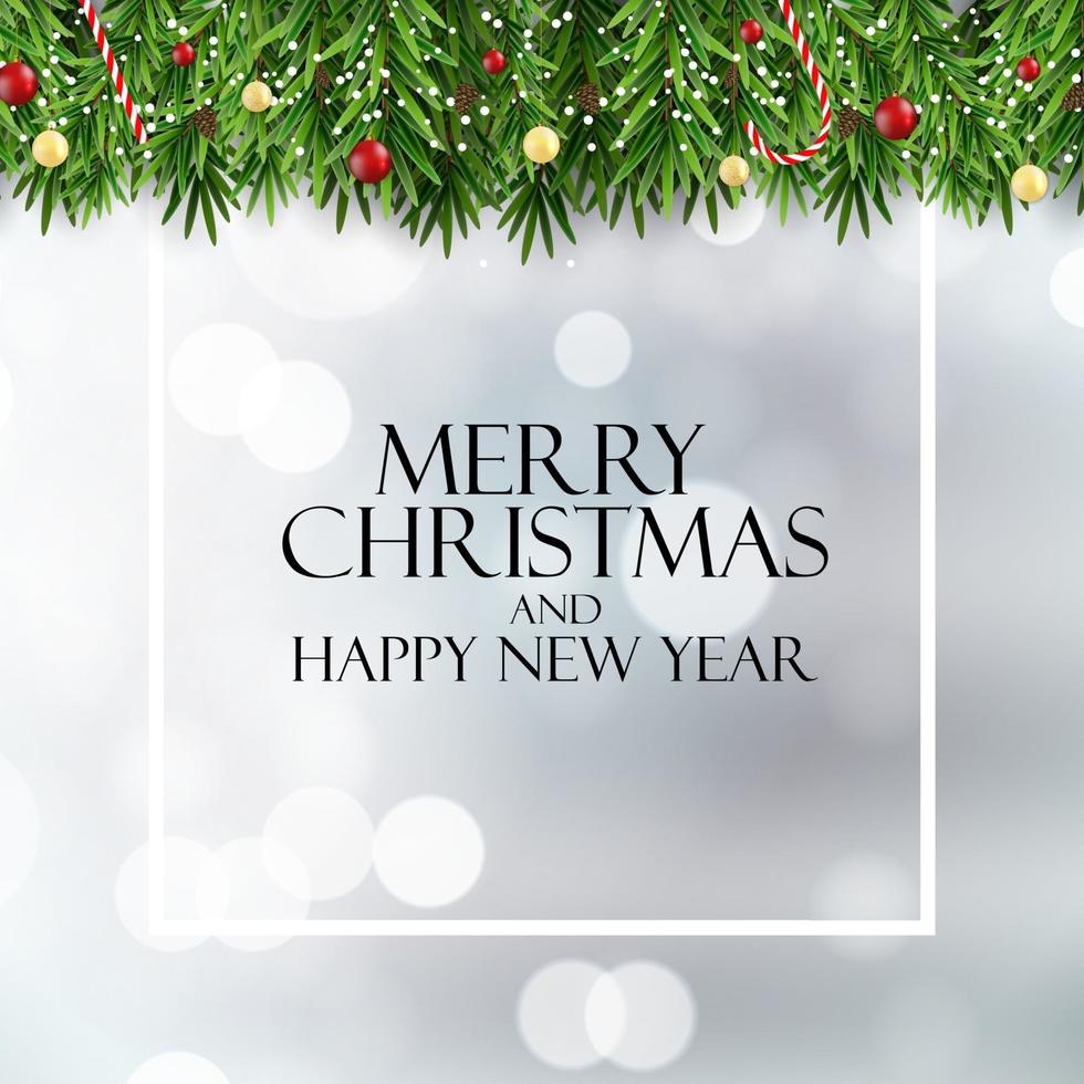 Merry Christmas and Happy New Year Background. Vector Illustration