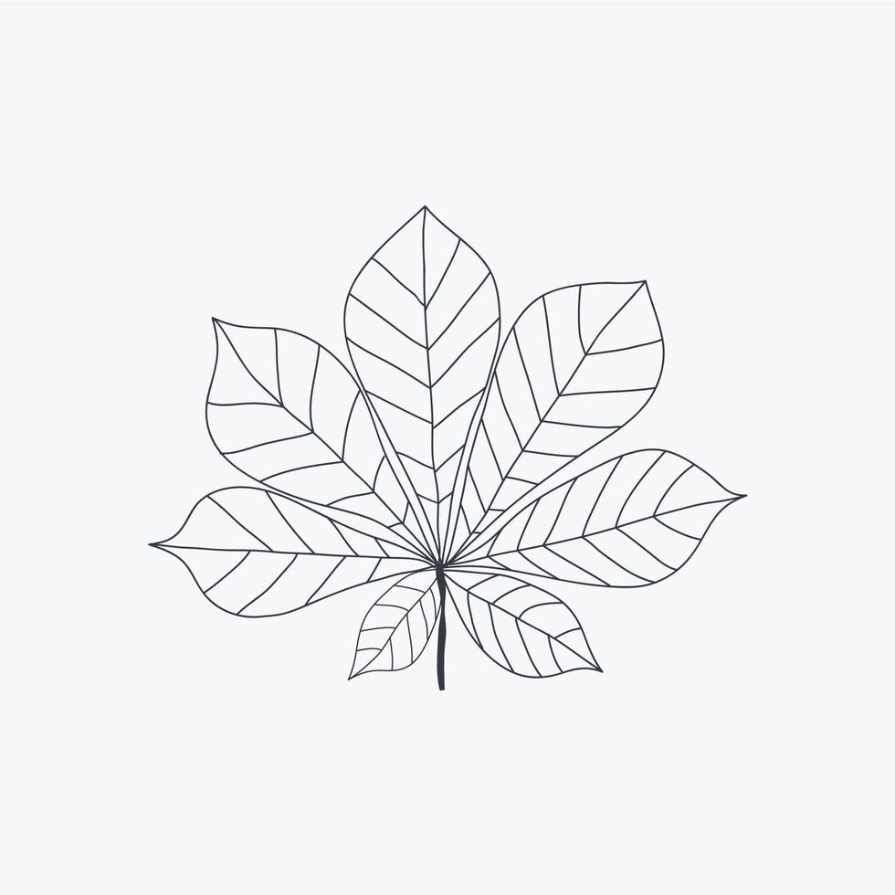 Chestnut leaf icon isolated. Vector Illustration