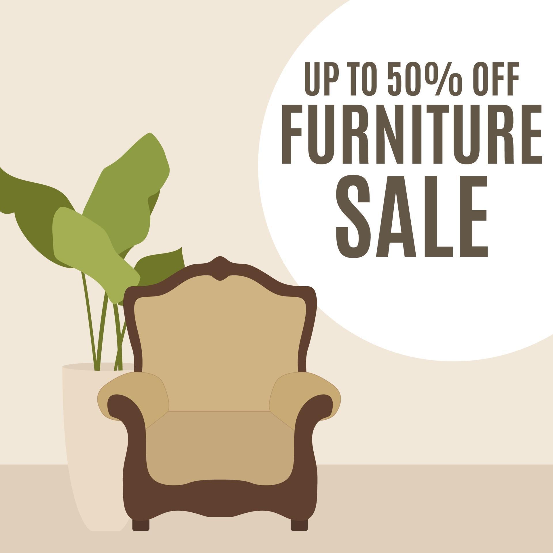 Furniture Sale Template Background. Vector Illustration 3355374 Vector